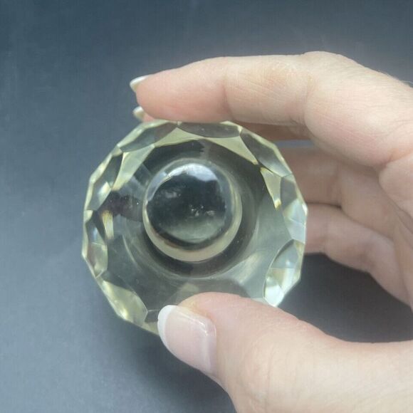 VTG Bohemian Czech Cut Glass Crystal Cranberry Decanter w/Faceted Stopper 10.25” - Picture 6 of 8